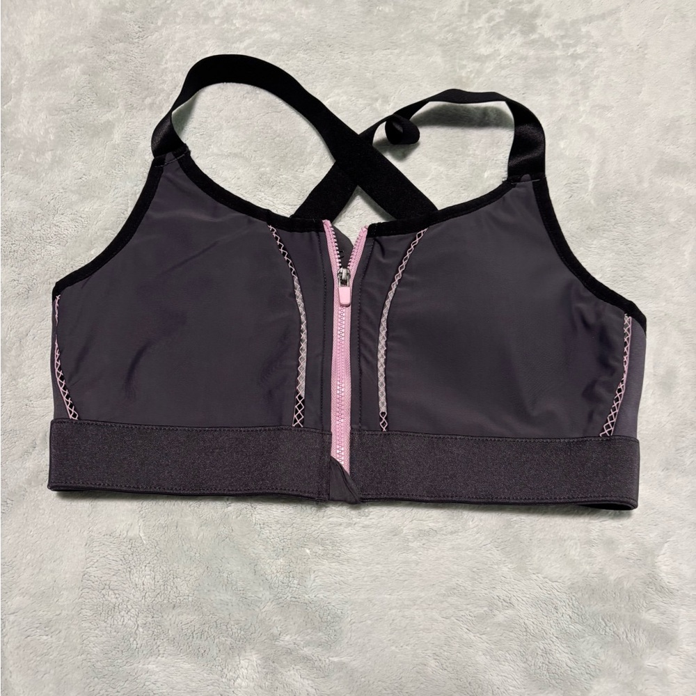 Fabletics Grey and Pink Sports Bra NWOT